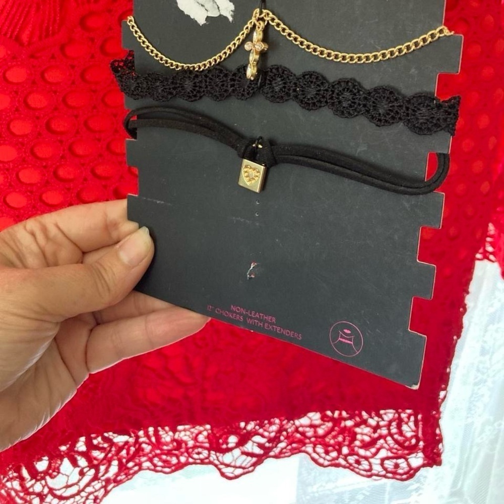 Black and Gold Choker Necklace Set